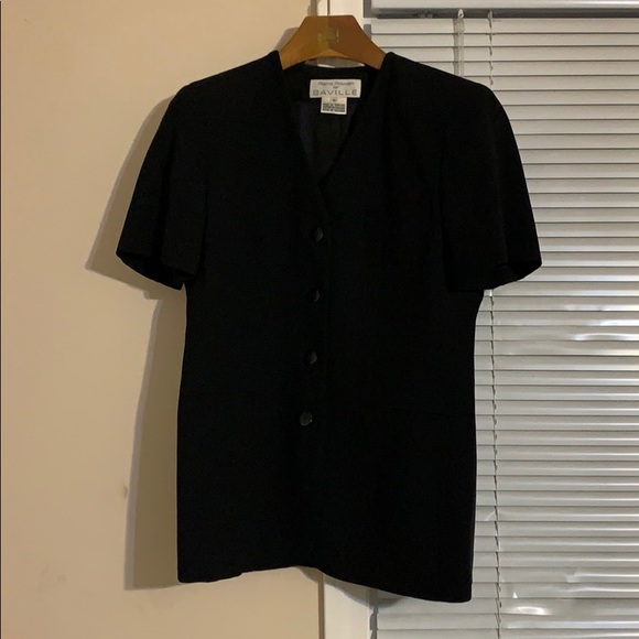 Black short sleeve v-neck tunic size 10 - Picture 1 of 8